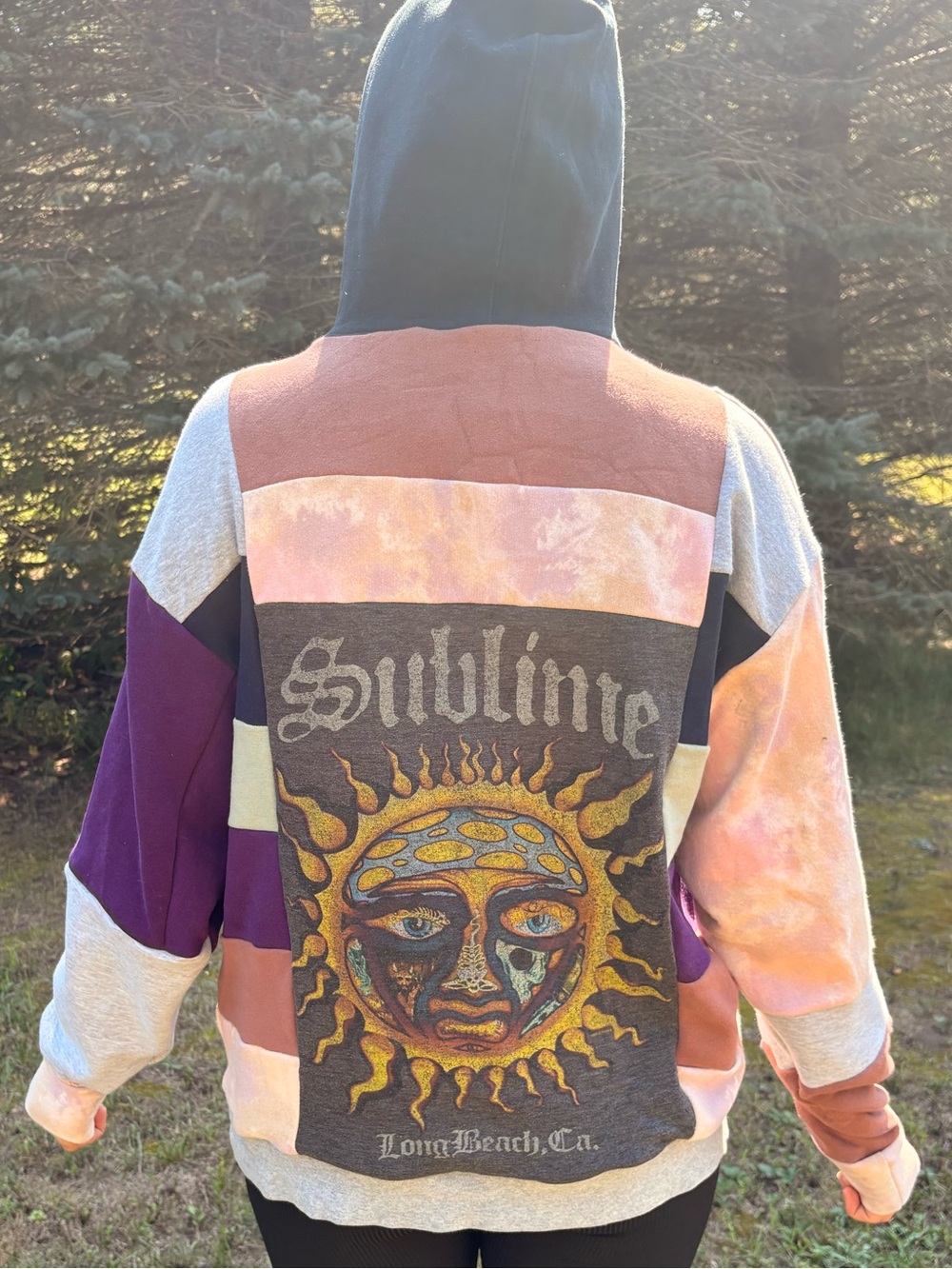 Upcycled Sublime patchwork hoodie